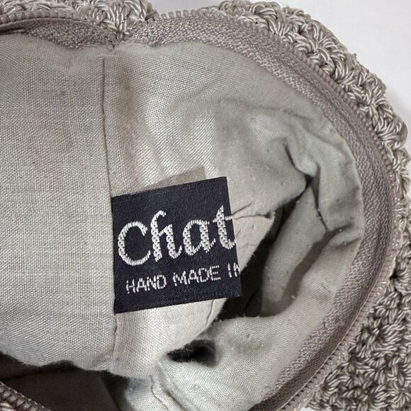 CHATEAU CROCHET GRAY VINTAGE CLUTCH PURSE CROSSBODY BAG BOHO STYLE - Picture 5 of 15
